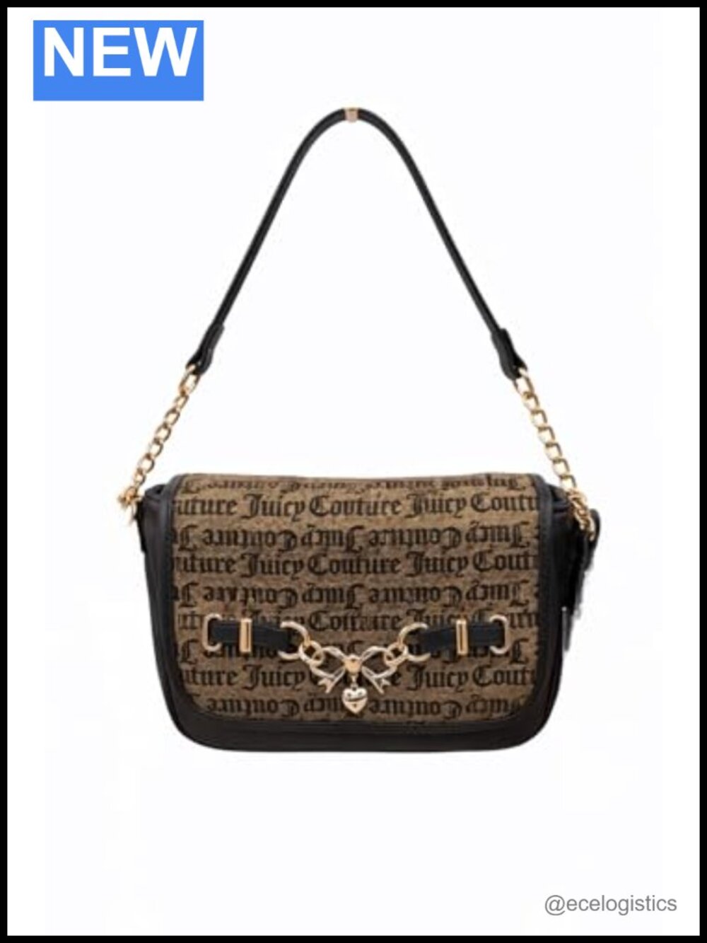 Juicy Couture Darling Flap Crossbody Bag with Logo Hardware & Chain Detail